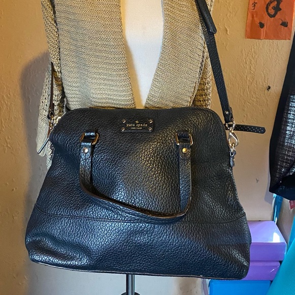 Kate Spade Black Leather Wellesley Rachelle Satchel - Picture 3 of 17